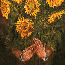 Detail obrazu Slunečnice, olej, plátno